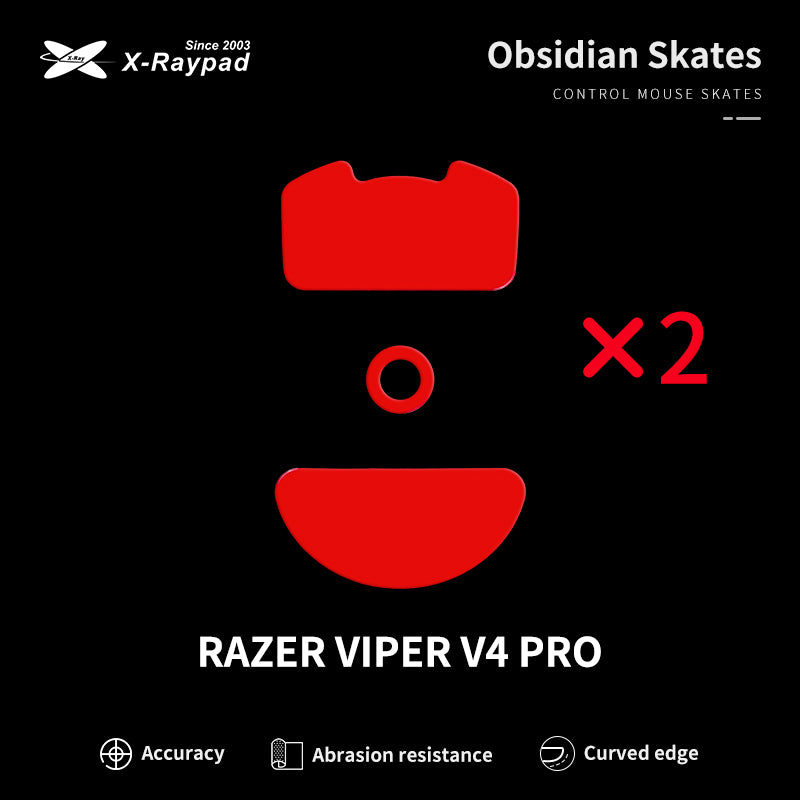 X-Raypad Obsidian Mouse Skates - For Razer Viper V4 Pro