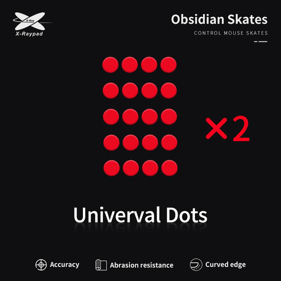 X-Raypad Obsidian Mouse Skates - Universal Dots